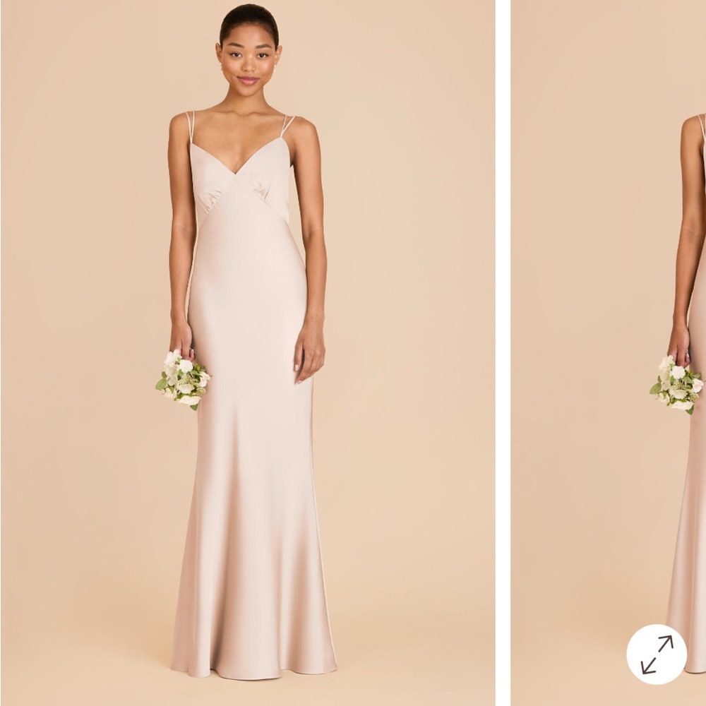 Birdy Grey Matte Satin Champagne bridesmaid dress